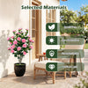 Lucktree 39.5" Artificial Camellia Tree | Faux Flower Plant Tree in Cement-Filled Pot with Blossoms