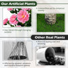 Lucktree 39.5" Artificial Camellia Tree | Faux Flower Plant Tree in Cement-Filled Pot with Blossoms