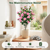 Lucktree 39.5" Artificial Camellia Tree | Faux Flower Plant Tree in Cement-Filled Pot with Blossoms