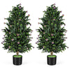 Lucktree 2 Pack 36" Artificial Topiary Cone Tree w/49 Flowers