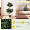 Lucktree 3 FT Artificial Double Ball Boxwood Topiary Trees Set of 2 for Porch Home Decoration