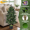 Lucktree 2 Pack 36" Artificial Topiary Cone Tree w/49 Flowers