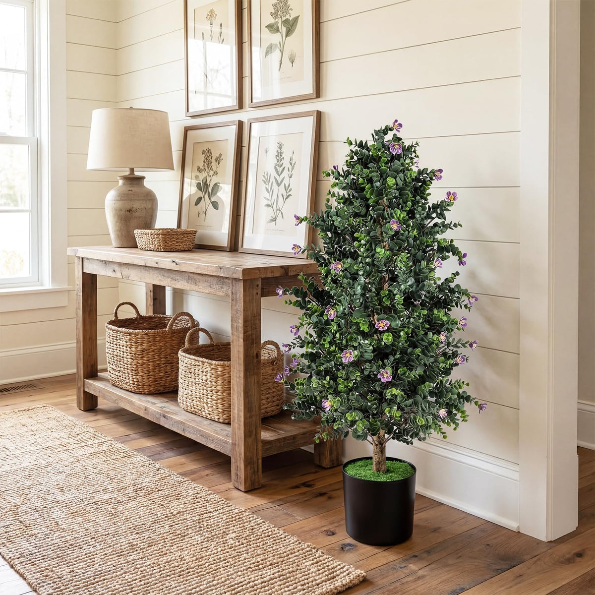 Lucktree 2 Pack 36" Artificial Topiary Cone Tree w/49 Flowers