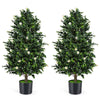Lucktree 2 Pack 36" Artificial Topiary Cone Tree w/49 Flowers