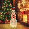 3.6 FT Lighted Christmas Snowman, Outdoor Xmas Holiday Decoration with 80 Warm LED Lights