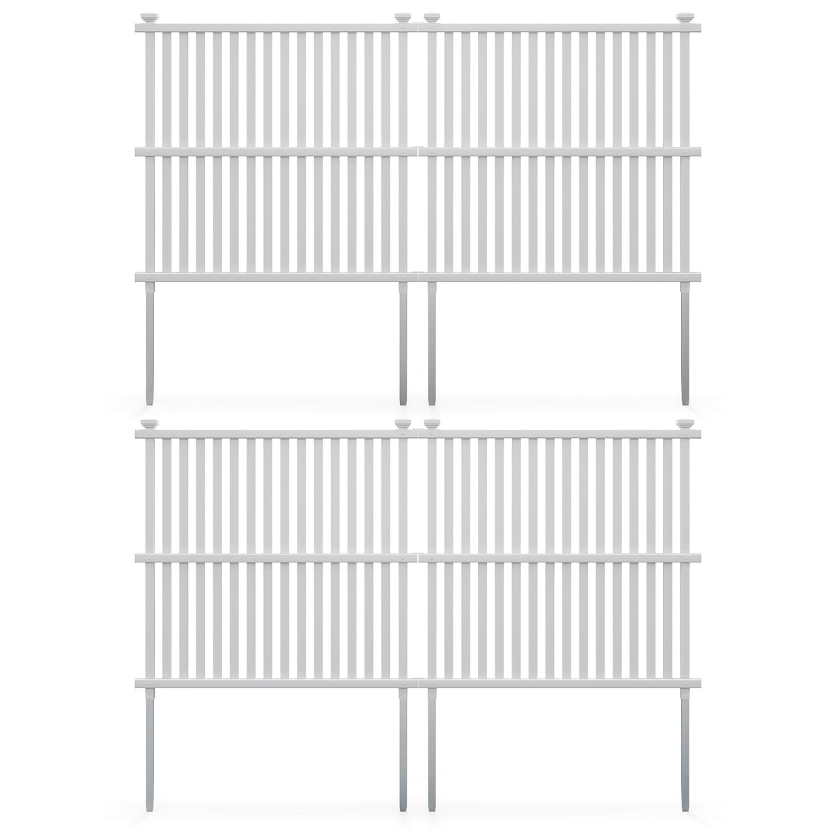 Outdoor Air Conditioner Fence, 113 x 114 cm Vinyl Privacy Screen with Metal Ground Stakes