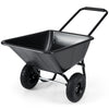 21-Gallon Dual-Wheel Wheelbarrow, Heavy-Duty Utility Cart with Pneumatic Tires and Foldable Handle