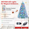 7.5/6 FT Prelit Artificial Christmas Tree, Smart RGB & Warm White LED Lights