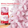 7.5 FT Pre-Lit Artificial Christmas Tree with Snow Flocked Pink Leaves