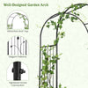 87" Steel Garden Arch with Planter Beds, Dig-Free Wedding Arbor w/Lockable Gates for Vines