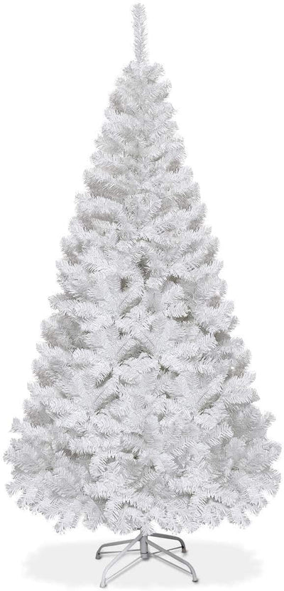 5/6/7/8 FT Artificial Christmas Tree, White Pine Full Xmas Tree, Unlit