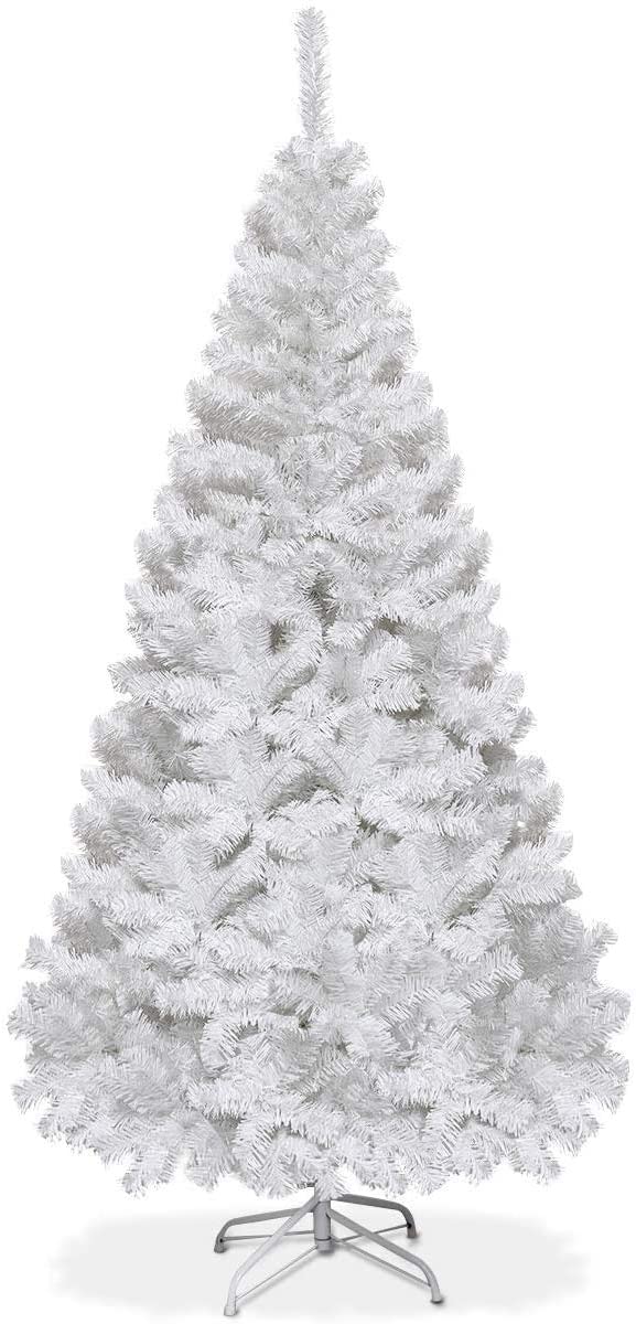 5/6/7/8 FT Artificial Christmas Tree, White Pine Full Xmas Tree, Unlit