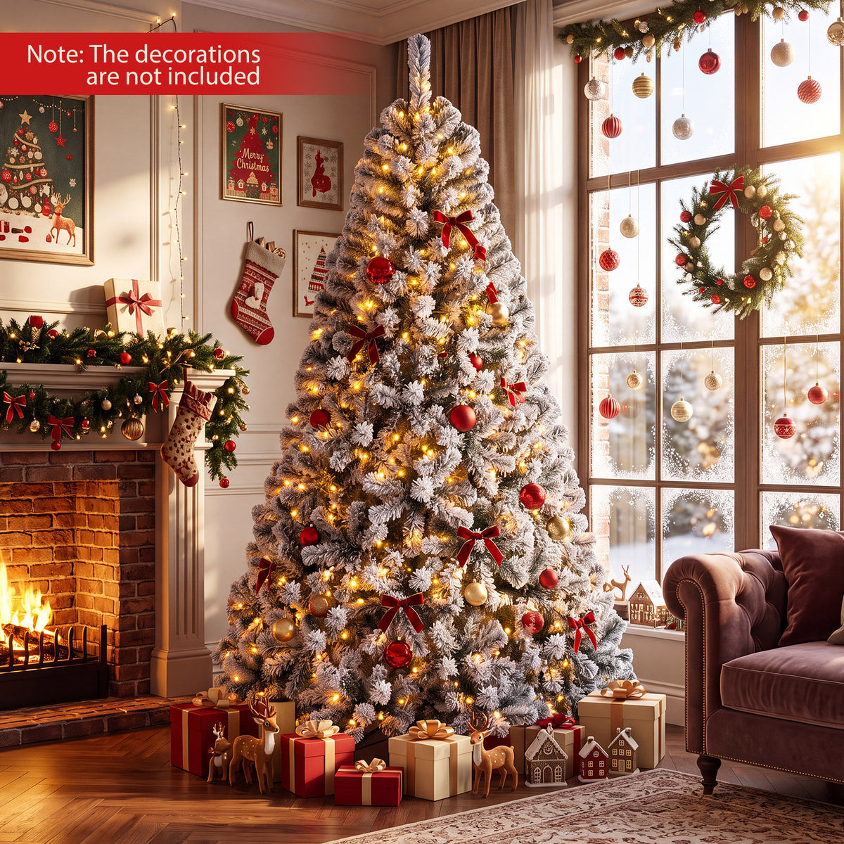 7.5/6 FT Prelit Artificial Christmas Tree, Smart RGB & Warm White LED Lights