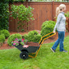 21-Gallon Dual-Wheel Wheelbarrow, Heavy-Duty Utility Cart with Pneumatic Tires and Foldable Handle