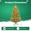 7.5FT Pre-lit Artificial Christmas Tree, Hinged Xmas Tree with 1306 Branch Tips