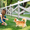 5-Panel Decorative Garden Fence with 5 Stakes, 39" Tall Outdoor Dog Barrier