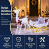 Pre-lit Artificial Christmas Decoration, Lighted Christmas Reindeer and Sleigh with LED Lights