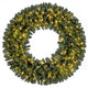 60” Large Pre-lit Christmas Wreath, Artificial Christmas Wreath with 680 Snowy Branch Tips