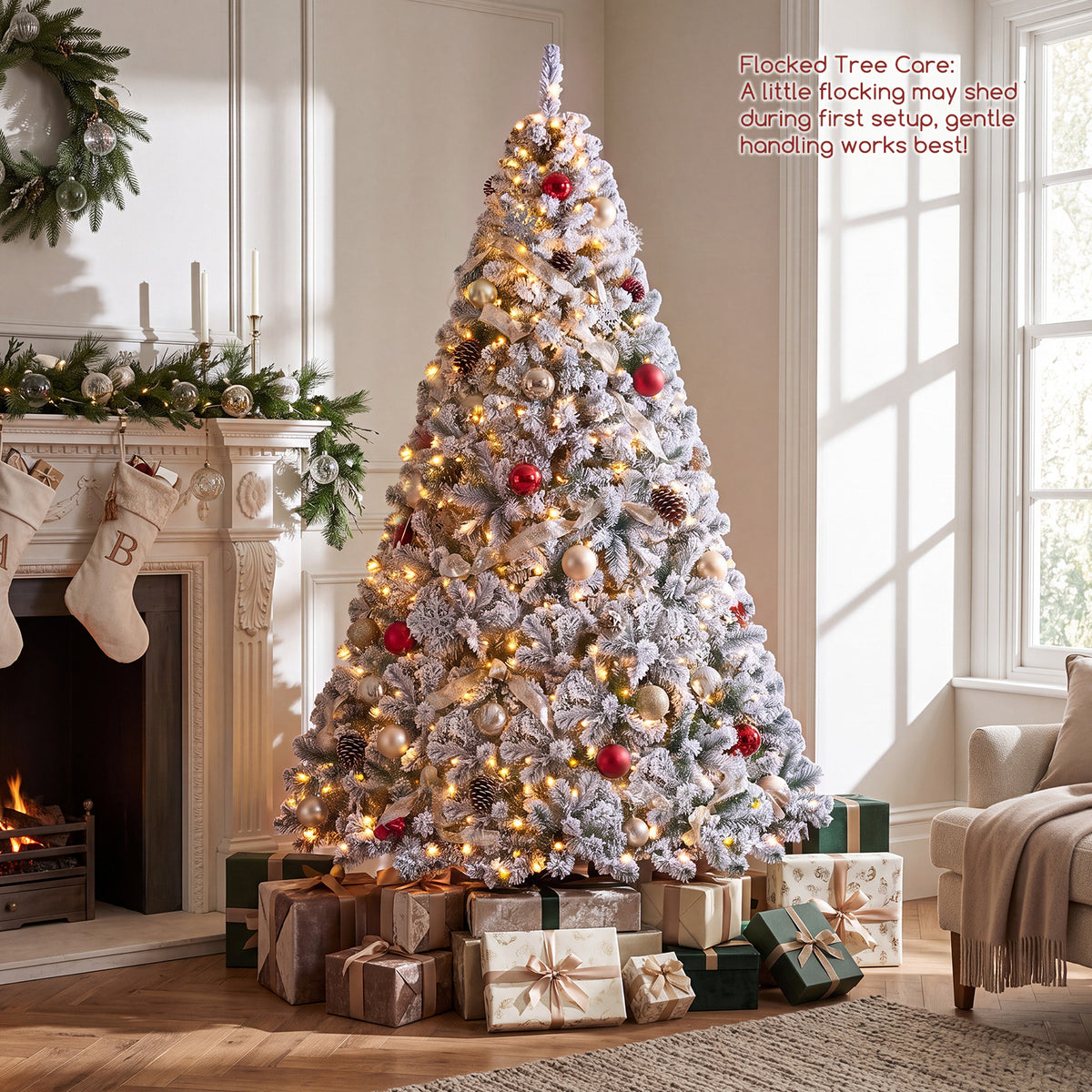 7.5/6 FT Prelit Artificial Christmas Tree, Smart RGB & Warm White LED Lights