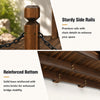 150cm Wooden Bridge, Arc Footbridge w/Safe Chain Railings, Outside Small Arc Pond Bridge