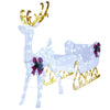 Pre-lit Artificial Christmas Decoration, Lighted Christmas Reindeer and Sleigh with LED Lights