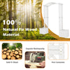 Wooden Garden Arbor with Planter Boxes, White Trellis Archway for Climbing Plants & Decorations