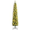 7FT Pre-lit Pencil Christmas Tree, Slim Artificial Xmas Tree with 150 Warm White LED Lights