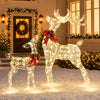Lighted Standing Reindeer Christmas Decoration, Pre-Lit 120 LED Lights Artificial Christmas Décor with Ground Stakes and Zip Ties
