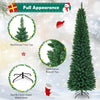 8 FT Slim Pencil Artificial Christmas Tree Unlit Green with Metal Stand