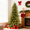 7.5FT Pre-lit Artificial Christmas Tree, Hinged Xmas Tree with 1195 Branch Tips