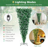 7.5 FT Pre-lit Upside Down Christmas Tree, Snow Flocked Artificial Xmas Tree with 1100 PVC Branch Tips