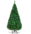 5/6/7/8 FT Artificial Christmas Tree, Unlit Full Xmas Pine Tree with 350/650/950/1138 Branch Tips & Folding Metal Stand