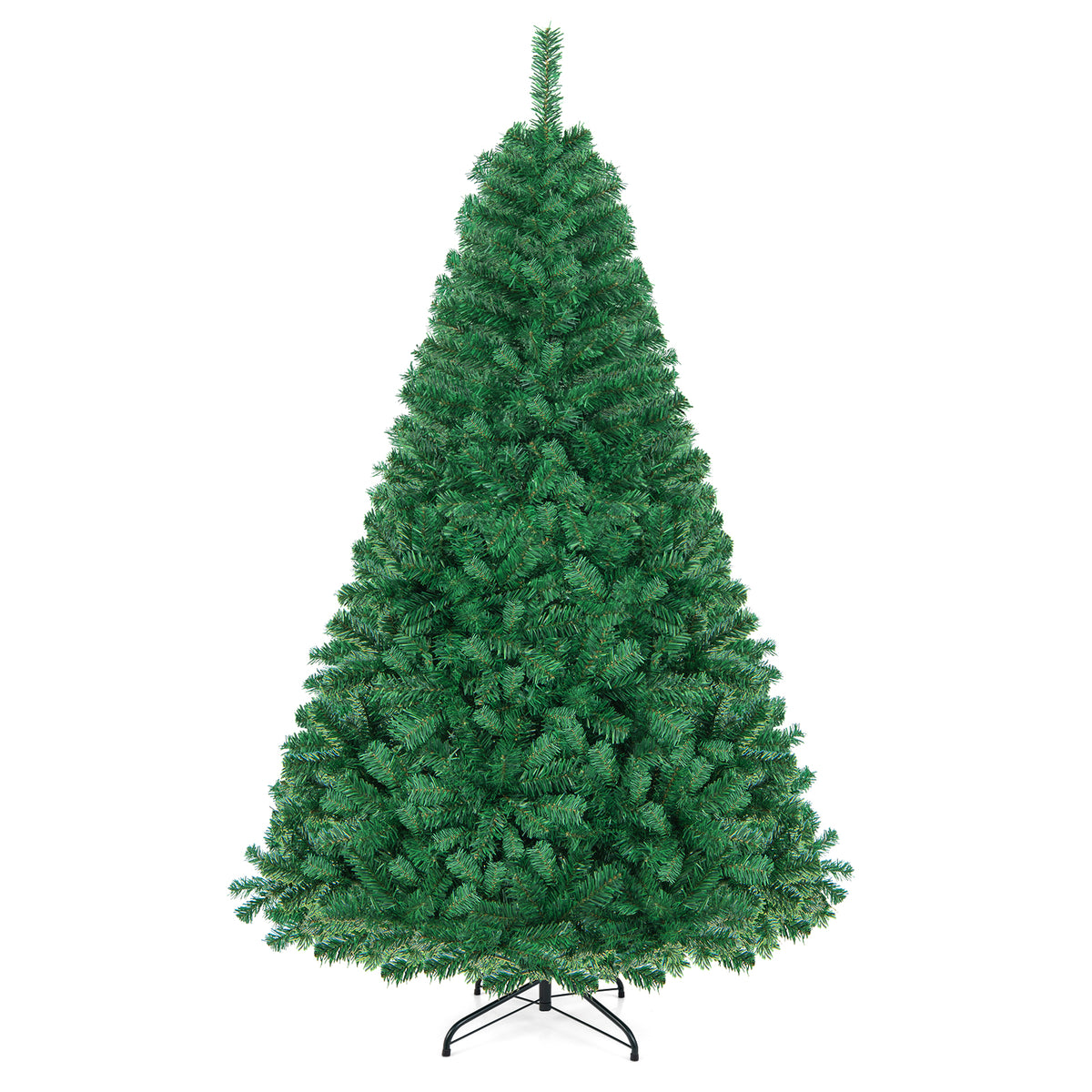 6 FT Artificial Christmas Tree Hinged Spruce with 650 Tips Foldable Metal Stand