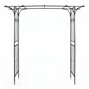 <p>Garden Arbor, 215cm Arch Trellis w/Extended Roof for Climbing Plants Roses Vines