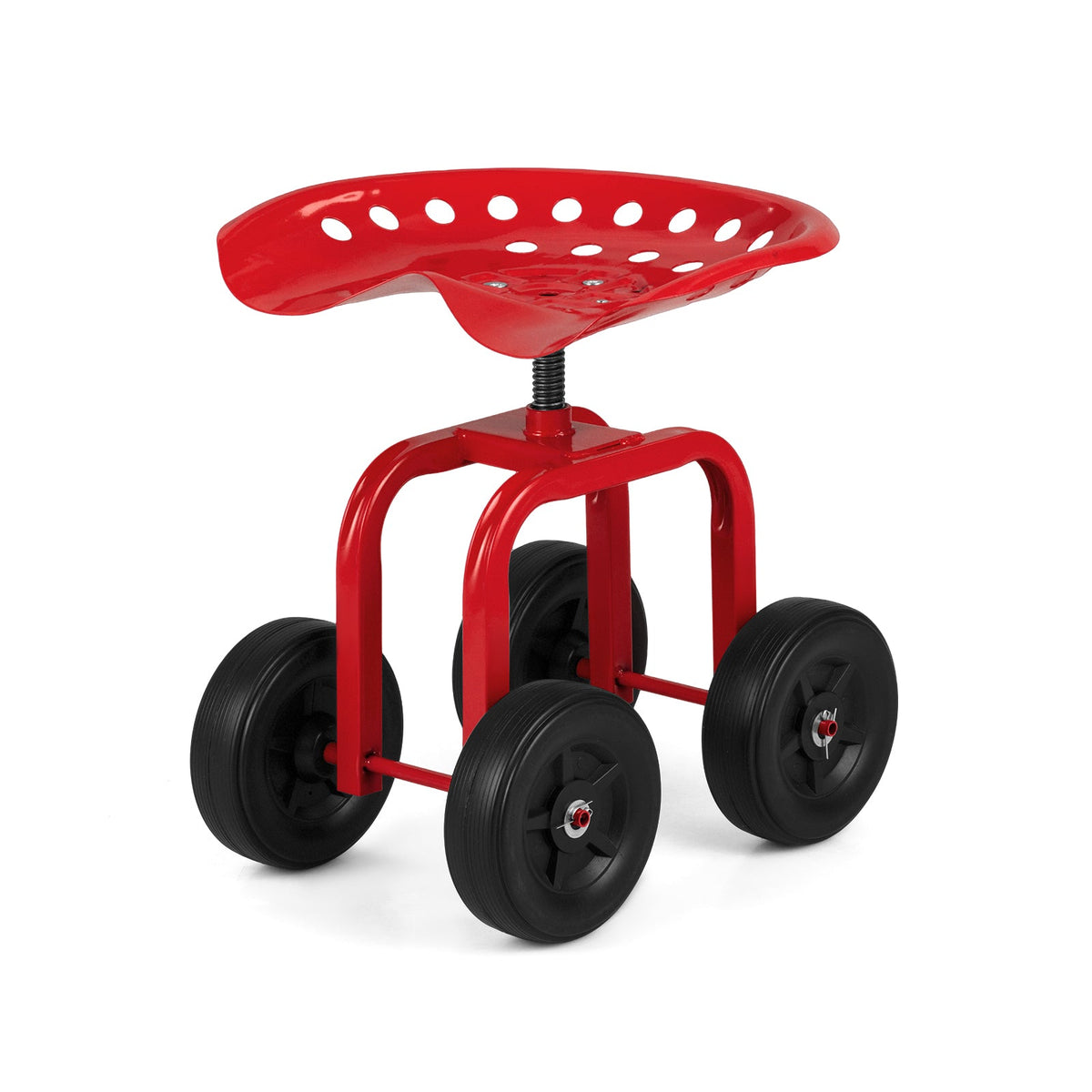 Lucktree Garden Cart, Rolling Workseat with 4 Wheels, Garden Stool 360-degree Swivel Work Seat & Adjustable Heigh