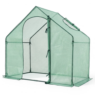 Lucktree 6x3x5.5 FT Mini Walk-in Greenhouse, with Roll-up Zippered Door & Window, Overlong PE Cover