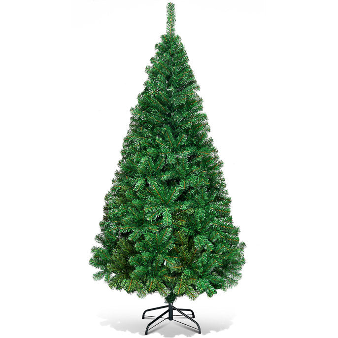 5/6/7/8 FT Artificial Christmas Tree, Unlit Full Xmas Pine Tree with 350/650/950/1138 Branch Tips & Folding Metal Stand