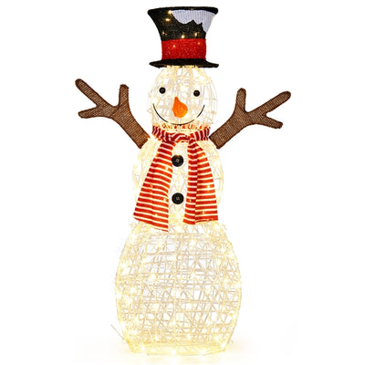 3.6 FT Lighted Christmas Snowman, Outdoor Xmas Holiday Decoration with 80 Warm LED Lights