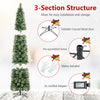 7FT Pre-lit Pencil Christmas Tree, Slim Artificial Xmas Tree with 150 Warm White LED Lights