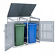 Outdoor Trash Can Storage Shed for 2 Bins, 1.24 m3 Metal Garbage Can Organizer with Gas Struts