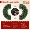 60” Large Pre-lit Christmas Wreath, Artificial Christmas Wreath with 680 Snowy Branch Tips