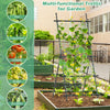 74" Raised Bed Cucumber Trellis, Outdoor Garden Trellis w/Netting, PE-Coated Metal Plant Support for Climbing Vegetables