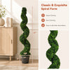 4ft Faux Boxwood Topiary Tree, Spiral Sun-Protected Potted Fake Plant with Cement-Filled Plastic Pot