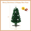 3FT Pre-Lit Optical Fiber Christmas Artificial Tree with Multicolor LED Lights and Snowflakes