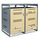Outdoor Metal Garbage Bin Storage Shed for 2 Trash Cans, 1.24 m3 Double Trash Can Enclosure with Gas Strut &amp; Shock Absorber