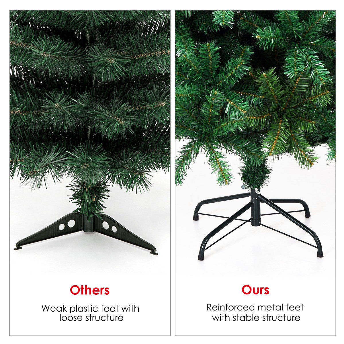 Artificial Christmas Tree with Solid Metal Stand - LucktreeUS