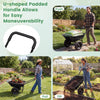 Garden Cart Wheelbarrow, 2-Wheel Outdoor Trolley with Metal Frame, 14" Pneumatic Tires