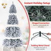 6/7.5/9/4.5 FT Snow-Flocked Christmas Tree, Pre-lit Xmas Tree w/ 250/450/550/150 Warm White LED Lights & 600/1010/1498/295 Branch Tips