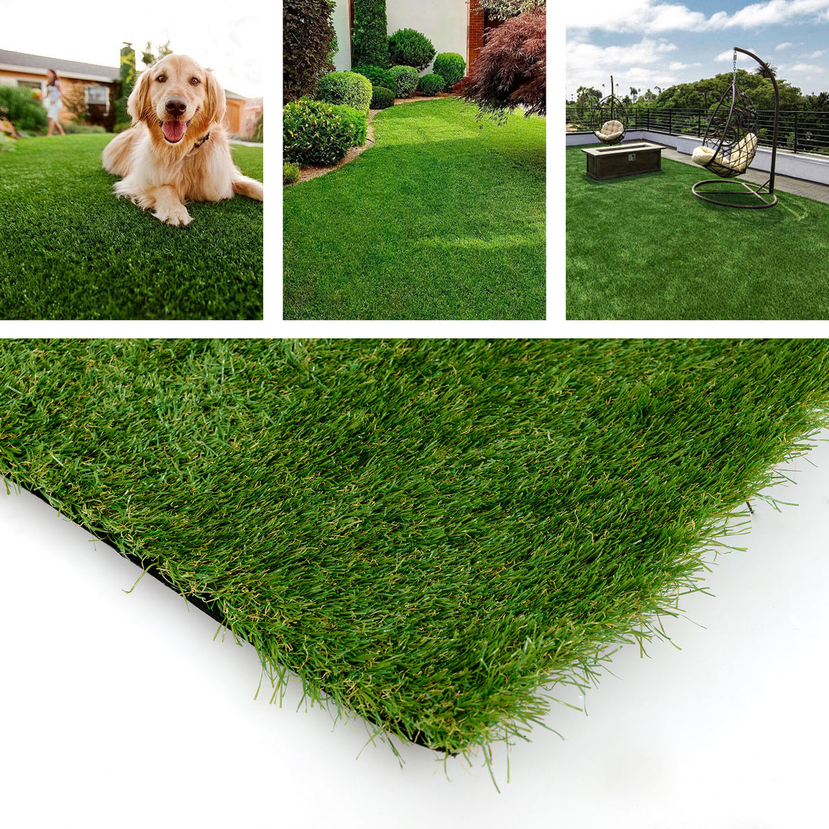 Realistic Artificial Turf Grass, 6 x 10 FT Artificial Synthetic Fake Grass with Drainage