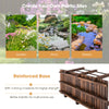 Arched Outdoor Footbridge, 5 FT Fir Wood Garden Crossing with Dual Safety Side Rails
